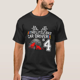 Kinder 4 jaar oude rassenwagen vierde dag racepart t-shirt