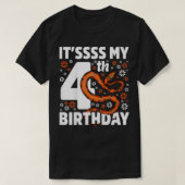 Kinder 4 jaar oude slang 4e verjaardag Boa Pytho T-shirt (Design voorkant)
