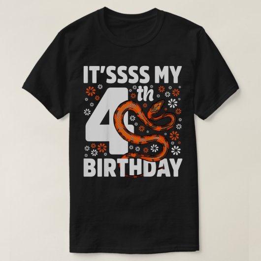 Kinder 4 jaar oude slang 4e verjaardag Boa Pytho T-shirt (Design voorkant)