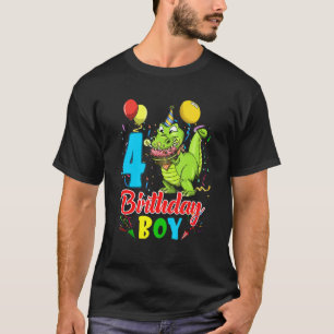 Kinder 4 jaar oude T Rex Dinosaur 4th Birthday Boy T-shirt