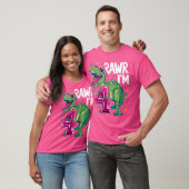 Kinder 4 jaar oude T Rex Dinosaurus 4e Verjaardag  T-shirt (Unisex)