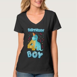Kinder 4 jaar oude verjaardagsjongen kleine dinosa t-shirt
