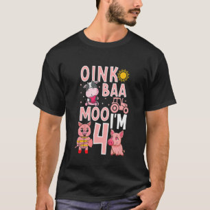 Kinder 4 jaar oude vrouwelijke landbouwhuisdieren  t-shirt