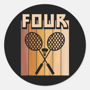 Kinder 4-jarige Dminton Verjaardag Jongen 4e Verja Ronde Sticker