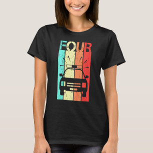 Kinder 4-jarige politieauto verjaardag vierde 4e B T-shirt