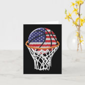 Kinder 4 juli Basketbal USA Vlag Kinder Jeugd Bo Kaart (Gele Bloem)