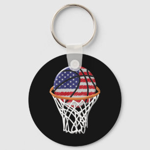 Kinder 4 juli Basketbal USA Vlag Kinder Jeugd Bo Sleutelhanger