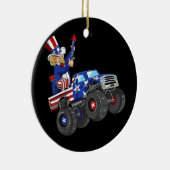 Kinder 4 juli Oom Sam Monster Truck Keramisch Ornament (Rechts)