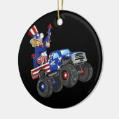 Kinder 4 juli Oom Sam Monster Truck Keramisch Ornament (Links)