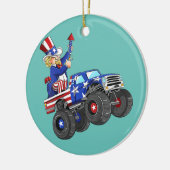 Kinder 4 juli Oom Sam Monster Truck Keramisch Ornament (Links)