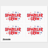 Kinder 4 juli Shirt: Sparkler Crew Rechthoekige Sticker (Vel)
