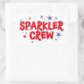 Kinder 4 juli Shirt: Sparkler Crew Rechthoekige Sticker (Tas)