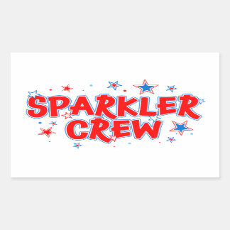 Kinder 4 juli Shirt: Sparkler Crew Rechthoekige Sticker