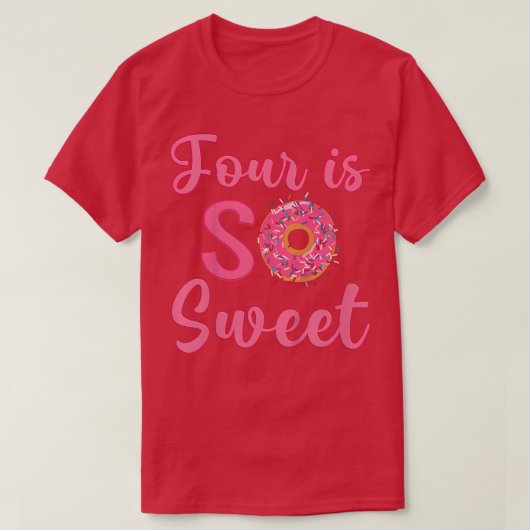 Kinder 4e donut Birthday Partij Vier jaar oud zoet T-shirt (Design voorkant)