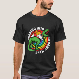 Kinder 4e graddinosaurus roaring t rex terug naar t-shirt