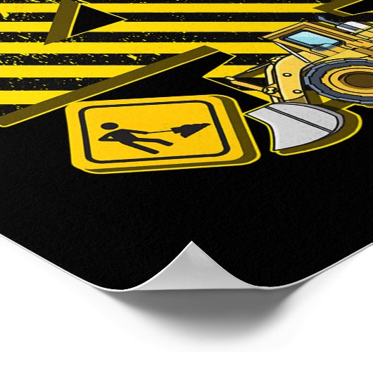 Kinder 4e jaardiummer I 4 jaar bouwer Poster (Hoek)