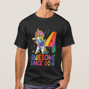 Kinder 4e Verjaardag 4 Jaar Oud Meisjes Tiener Dab T-shirt