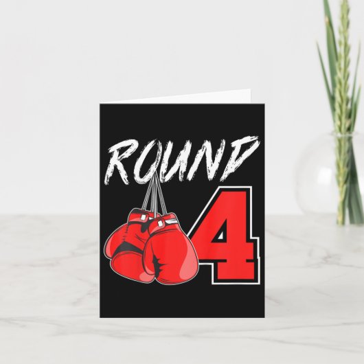 Kinder 4e Verjaardag Boksen Jongen 4 Jaar Oude Bok Kaart (Voorkant)