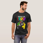 Kinder 4e verjaardag Boys Monster Truck 4 jaar oud T-shirt (Voorkant volledig)