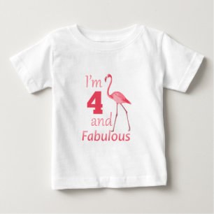 Kinder 4e verjaardag Cute Pink Flamingo