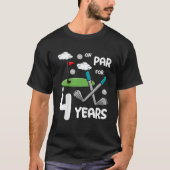 Kinder 4e verjaardag Golf Funny Golfer 4 T-shirt (Voorkant)