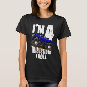 Kinder 4e verjaardag Jongen Monster Truck Rule Jam T-shirt
