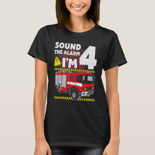Kinder 4e verjaardag Jongen Vuur 4 jaar oud F T-shirt