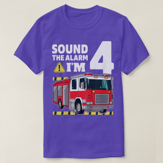 Kinder 4e verjaardag Jongen Vuur 4 jaar oud F T-shirt (Design voorkant)