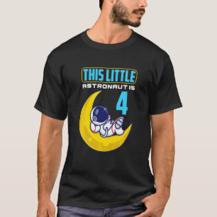 Kinder 4e verjaardag jongens 4 jaar oud Astronaut  T-shirt
