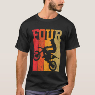 Kinder 4e verjaardag jongens 4 vier vuile bike mot t-shirt