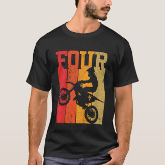 Kinder 4e verjaardag jongens 4 vier vuile bike mot t-shirt