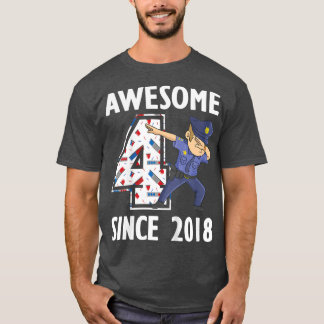 Kinder 4e verjaardag Politiedienst Jongen Politied T-shirt