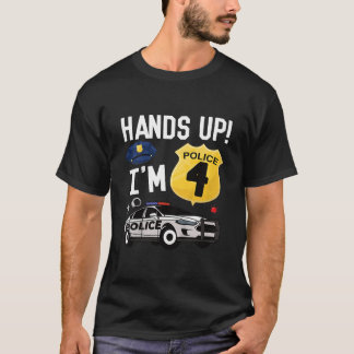 Kinder 4e verjaardag politieman Jongen vier jaar o T-shirt