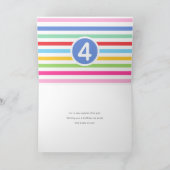 Kinder 4e Verjaardag Schattigee Regenboog Foto Har Kaart (Binnen)