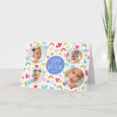 Kinder 4e Verjaardag Schattigee Regenboog Foto Har Kaart (Voorkant)