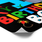 Kinder 4e verjaardag Shirt Jongen Vist deel vis da Poster (Hoek)