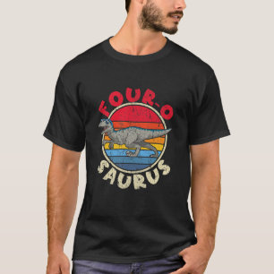 Kinder 4e verjaardag vier o Saurus i Velociraptor  T-shirt