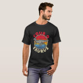 Kinder 4e verjaardag vier o Saurus i Velociraptor T-shirt (Voorkant volledig)