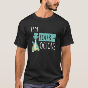 Kinder 4e verjaardag Vier van de koninklijke dinos T-shirt