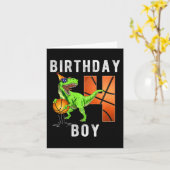 Kinder 4e Verjaardag Voor Jongen Basketbal 4 Jaar  Kaart (Gele Bloem)