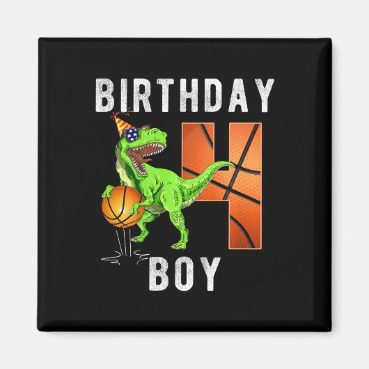 Kinder 4e Verjaardag Voor Jongen Basketbal 4 Jaar  Magneet (Voorkant)