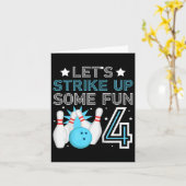 Kinder 4e Verjaardagsfeest Bowling Boy 4 jaar oude Kaart (Gele Bloem)
