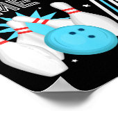 Kinder 4e Verjaardagsfeest Bowling Boy 4 jaar oude Poster (Hoek)
