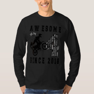 Kinder 4e Verjaardagsfeest Motorcross Dirt Bike Bo T-shirt
