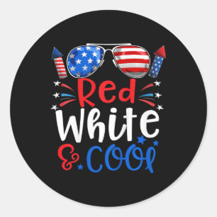 Kinder 4th of July rood wit en cool patriottische  Ronde Sticker