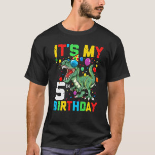 Kinder 5 jaar dinosaurus Het is mijn 5e verjaardag T-shirt