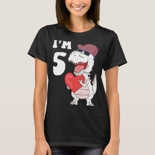 Kinder 5 jaar oud 5 jaar oud 5 jaar oud Dinosaur i T-shirt