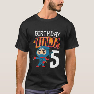 Kinder 5 jaar oud 5 jaar oud 5 jaar oud Ninja Birt T-shirt