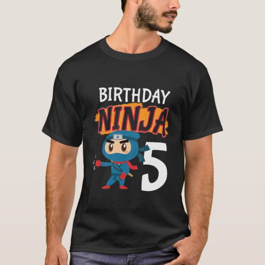 Kinder 5 jaar oud 5 jaar oud 5 jaar oud Ninja Birt T-shirt (Voorkant)