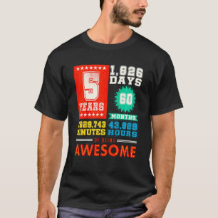 Kinder 5 jaar oud 5 jaar retro 60 Mo T-shirt